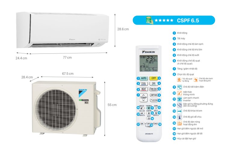 Điều Hòa Hai Chiều Inverter FTHF25XVMV – 1HP