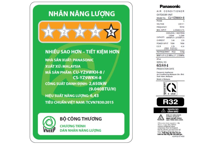 Điều hòa Panasonic 2 chiều 9000BTU inverter YZ9WKH-8